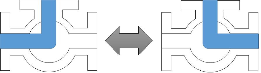 三方弁の仕組み Lポート Tポートでの流れ方向の違い ケムファク